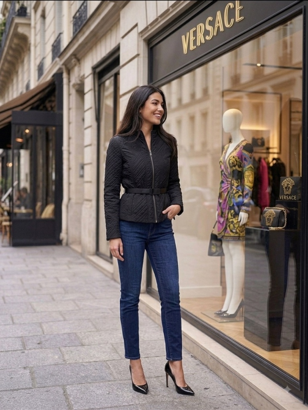 Linda Allard Ellen Tracy Black zip Jacket Size 10